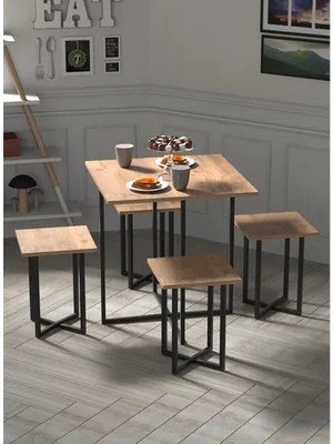 Vivense Retodesign Kare Mutfak Masası, 4 Kişilik, Atlantik Çam