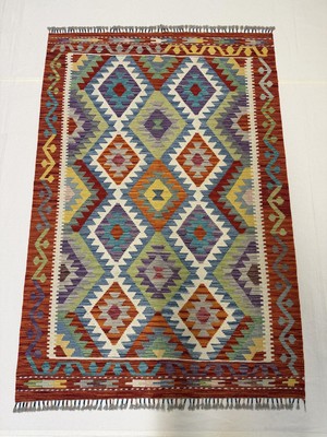 Afgan Halı El Dokuma Afgan Kilim Çift Taraf Kullanım Kök Boya 123 x 182 cm