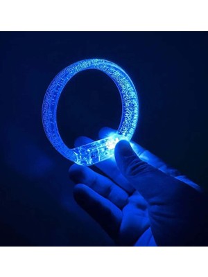 Uravas Store Mavi LED Işıklı Baskı Yapılabilen Pilli Bileklik Bilezik 1,5 cm Genişlik