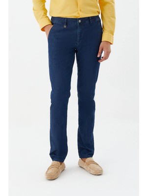 Sabri Özel Chino Erkek Denim Mavi
