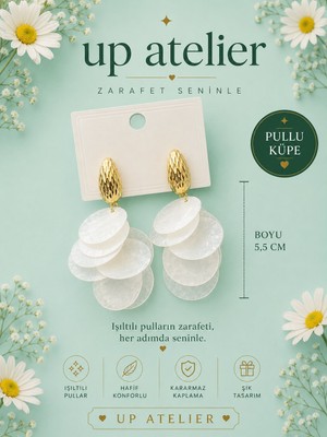 Up Atelier Plaj Modası Pullu Küpe