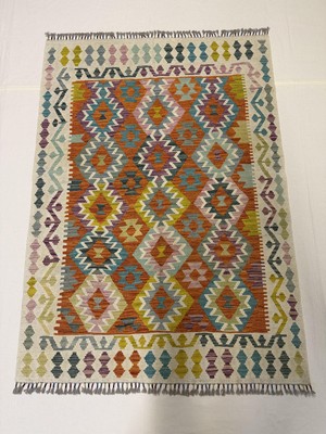 Afgan Halı El Dokuma Afgan Kilim Çift Taraf Kullanım Kök Boya 122 x 172 cm