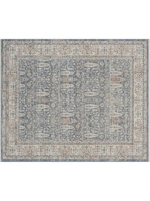 Vivense Vintage Eskitme Desenli Dokuma Makine Halısı, Mavi, 160X240, 10207