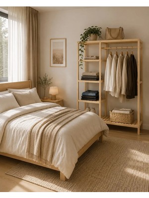 BRK Design Doğal Ahşap Gardırop