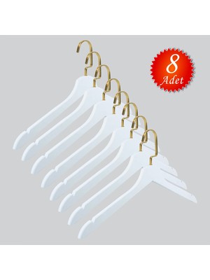 NYN Ahşap Gold Lama Kanca (Bluz, Elbise, Tshirt) Askısı 8 Adet