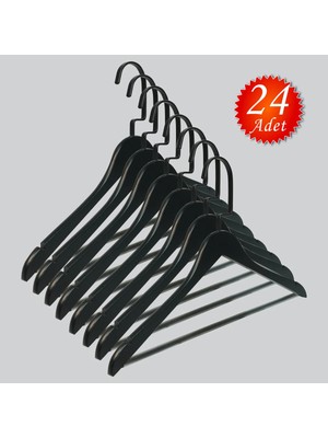 NYN Ahşap (Lama Siyah Kanca) Barlı Pantolon, Bluz, Askısı 24 Adet