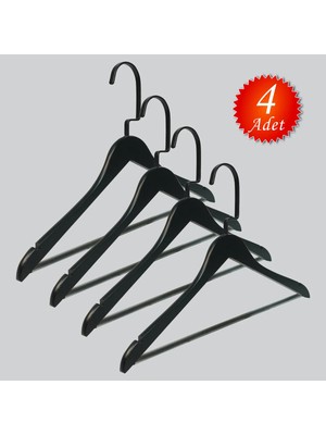 NYN Ahşap (Lama Siyah Kanca) Barlı Pantolon, Bluz, Askısı 4 Adet