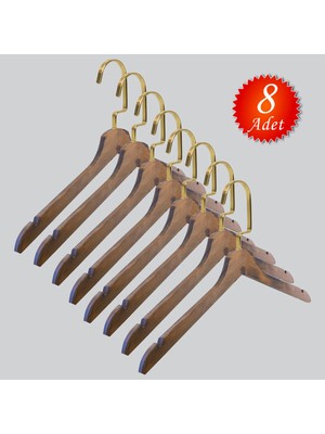 NYN Ahşap Gold Kanca (Bluz, Elbise, Tshirt) Askısı 8 Adet