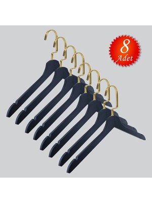 NYN Ahşap Gold Lama Kanca (Bluz, Elbise, Tshirt) Askısı 8 Adet