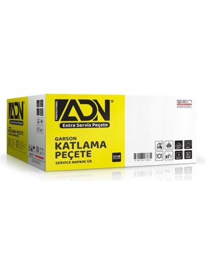Adn Ekstra Servis Garson Katlama Peçete 1000'LI 33X33 cm 1 Koli