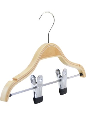 NYN Ahşap 8000 7-14 Yaş 34CM Çocuk Elbise Askısı Naturel Renk 24 Adet