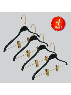 NYN Ahşap Mandallı (Gold Kancalı) Bluz Etek Askısı 4 Adet