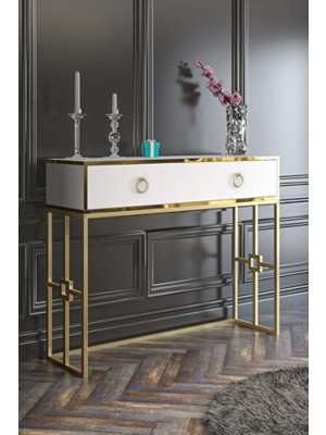 Empressco Şık Beyaz ve Gold Detaylı Dresuar, Zarif ve Modern Tasarım