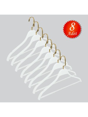 NYN Ahşap Giysi Askısı Barlı (Gold Kancalı) Bluz, Gömlek Pantolon Askısı