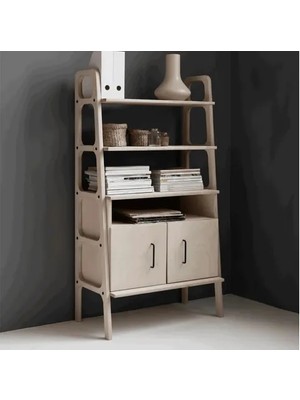 Vivense Woodesk Alba Ahşap Kitaplık ve Raf Ünitesi, Natural Renk