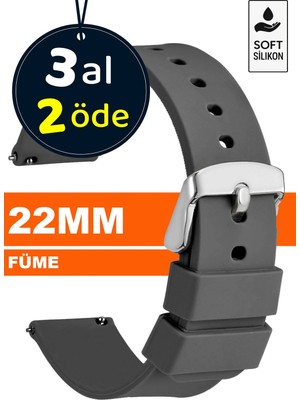Trendburada Fossil-Welder-Wesse-Casio-Armani-Omega-Seiko-Tissot Saat Uyumlu 22mm Silikon Saat Kordonu Kayışı MR1