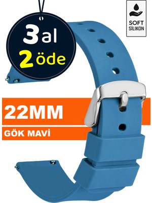 Trendburada 22MM Fossil-Welder-Wesse-Casio-Armani-Omega-Seiko-Tissot Saat Uyumlu Silikon Saat Kordonu Kayışı Mr1