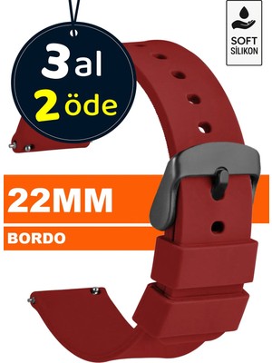 Trendburada Fossil-Welder-Wesse-Casio-Armani-Omega-Seiko-Tissot Saat Uyumlu 22mm Silikon Saat Kordonu Kayışı MR1