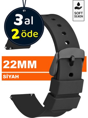 Trendburada 22mm Fossil-Welder-Wesse-Casio-Armani-Omega-Seiko-Tissot Saat Uyumlu Silikon Saat Kordonu Kayışı MR1