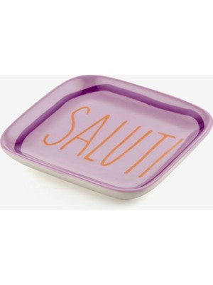Gift Company Lila Porselen Saluti Dekoratif Tabak 11X1,6X11 cm