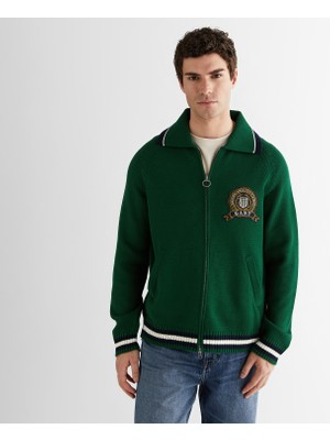 Gant Erkek Yeşil Relaxed Fit Fermuarlı Hırka