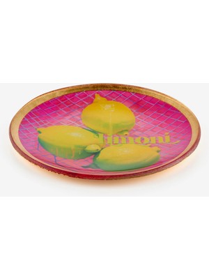 Gift Company Sarı Cam Limoni Dekoratif Tabak 13X1X13 cm