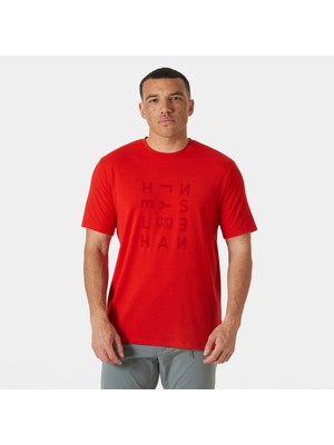 Helly Hansen Skog Recycled Graphic Erkek Kırmızı T-Shirt