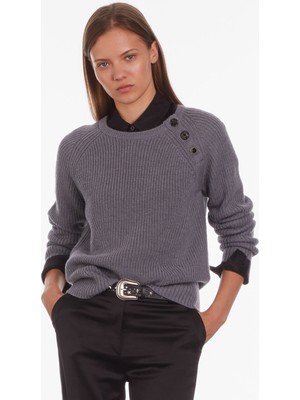 The Kooples Kadın Bisiklet Yaka Gri Kazak