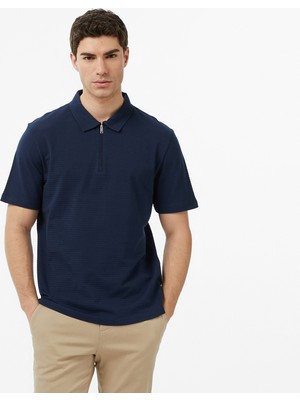 Nautica Erkek Lacivert Regular Fit Çizgili Polo Yaka T-Shirt