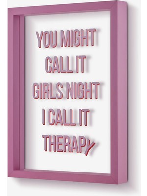 Gift Company Pembe Cam Mdf Call It Therapy Çerçeve 26X35X4 cm