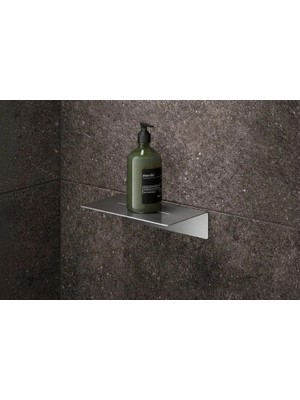 Vivense Paslanmaz Çelik Modern Duş Rafı, Gümüş Gri, 301510 cm