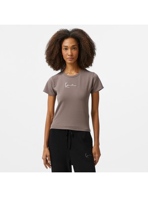 Karl Kani Small Signature Kadın Bej T-Shirt