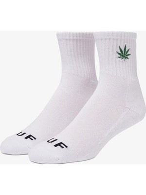 Huf Plant Life Embroidered Erkek Beyaz Çorap