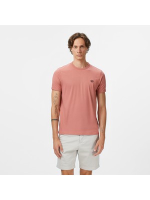 Fred Perry Ringer Erkek Pembe T-Shirt