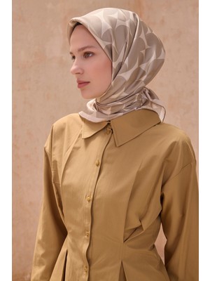 Belli Twill Ipek Eşarp Vizon, Krem