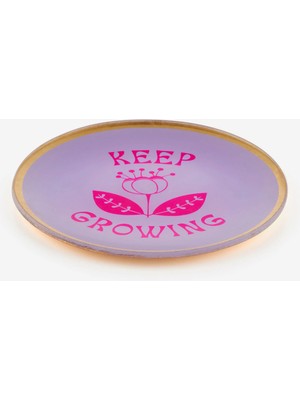Gift Company Pembe Cam Keepgrowing Dekoratif Tabak 13X1X13 cm