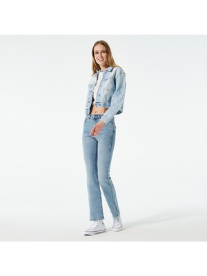 Vero Moda Selma Yüksek Bel Flare It GU398 Kadın Mavi Jean