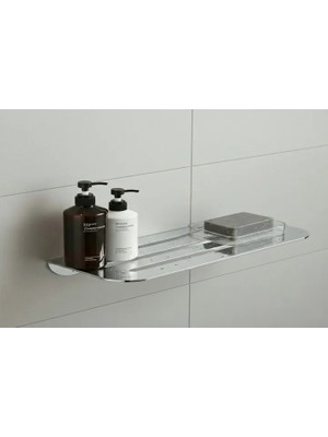 Vivense Paslanmaz Çelik Banyo Duş Rafı, Gümüş Gri, 25103 cm