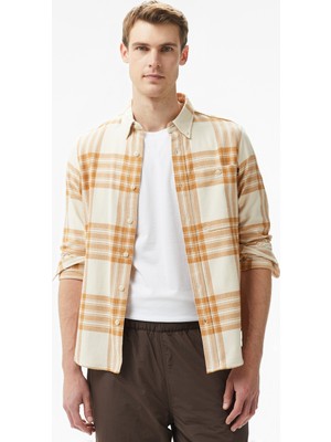 Timberland Midweight Flannel Check Erkek Bej T-Shirt