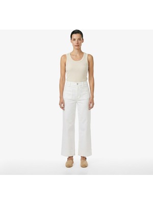 Nautica Kadın Beyaz Slim Fit Ispanyol Paça Denim Pantolon