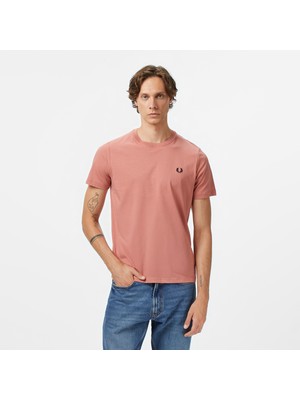 Fred Perry Crew neck Erkek Pembe T-Shirt