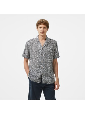 Guess Ss Bowling Aop Shirt  Erkek Siyah Gömlek