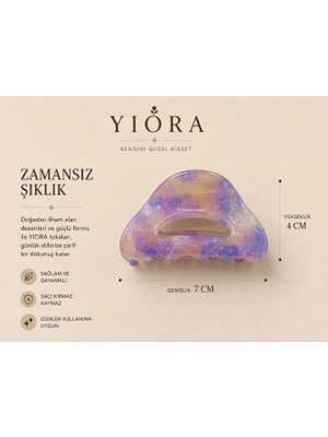 Yiora Premium Seri Ithal Asetat Kemik Toka Küçük Boy (7 Cm)