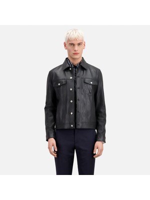 The Kooples Erkek Siyah Deri Ceket