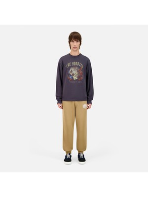 The Kooples Erkek Baskılı Bisiklet Yaka Gri Sweatshırt