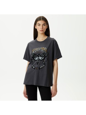 The Kooples Kadın Baskılı Bisiklet Yaka Gri T-Shırt