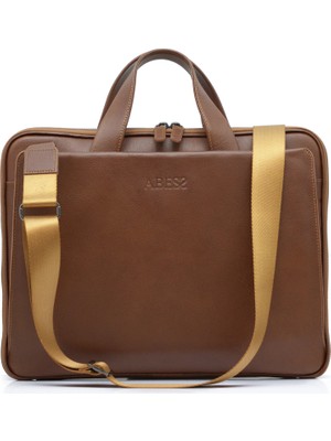 ABESS Premium Hakiki Deri Evrak Çantası - Lüks Gerçek Deri Laptop Çantası - Unisex Tasarım 15.6 İnç Uyumlu (A5276T) | İş & Ofis