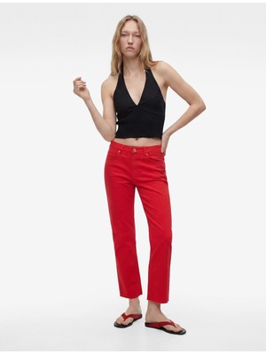 Koton Pamuklu Cepli Düğmeli Ispanyol Paça Crop Jean Pantolon -  Kick Flare Jeans