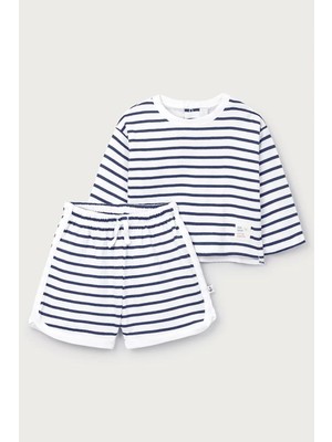 The White Company Organik Pamuklu Denizci Erkek Bebek Şortlu Takım
