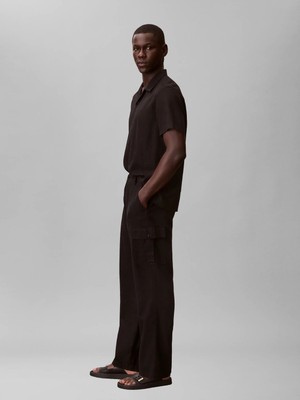 Calvin Klein Erkek Siyah Calvin Klein Relaxed Straıght Lın, Ub1, 32 Siyah Erkek Pantolon